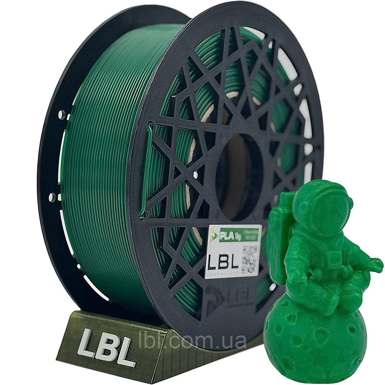 PLA (ПЛА) пластик Зелений для 3D принтера 1.0 кг / 335 м / 1.75 мм