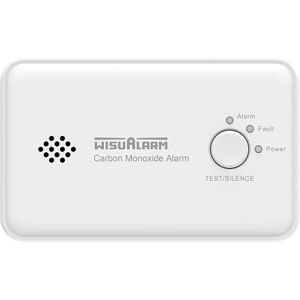 Детектор чадного газу WISUALARM C03, датчик чадного газу CO з кнопкою тестування/вимкнення звуку, стандар, фото 1