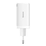 Мережевий зарядний пристрій для телефона Baseus GaN5 Pro 65W (2 Type-C+USB ) + Кабель Type-C to Type-C 100W 1m, фото 4