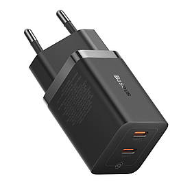 Мережевий зарядний пристрій адаптер блочок для телефона смартфона Baseus GaN5 Pro 40W Type-C+Type-C Чорний