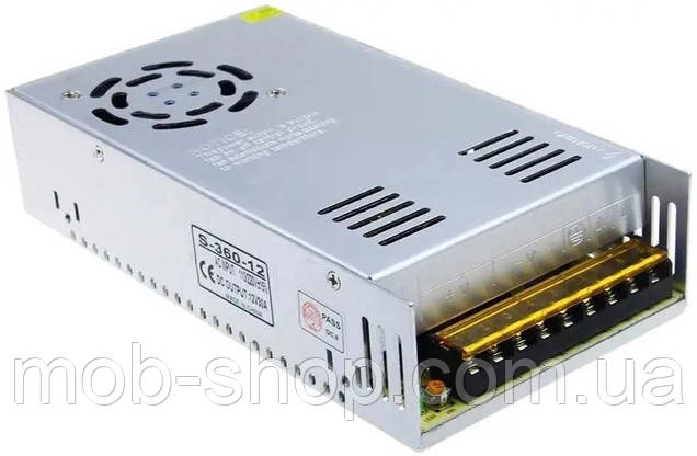 Блок живлення адаптер 12V 30A 360W S-360-12 Метал перетворювач струму 220В в 12В, фото 1