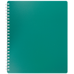 Блокнот зошит для нотаток CLASSIC, B5, 80 арк., клітинка, пластикова обкладинка BM.2419 Зелений