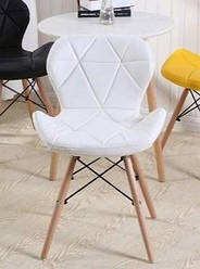 Стілець еко шкіряний білий ELVA_3326