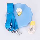Качеля дитяча з дерева тарзанка спортивна підвісна «ЕЛІТ» червона, у подарунок фірмовий ранець Синій Манік, фото 2