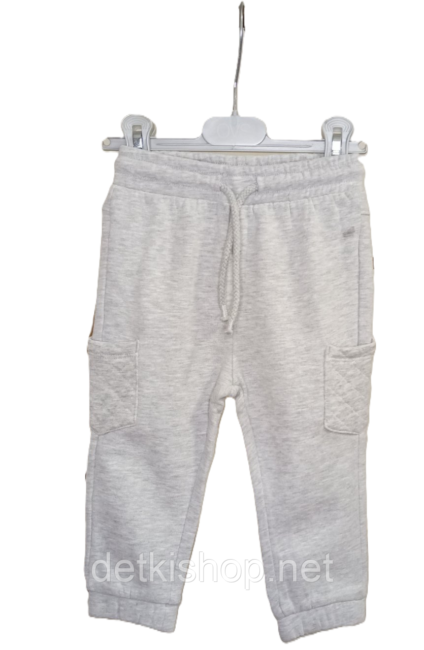 Дитячі бавовняні спортивні штани утепленні джоггери для хлопчика