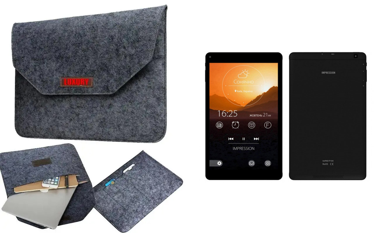 Чохол для планшета Impression ImPAD P104 з войлока, сирій, фото 1