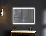 Дзеркало Mixxus FLAT MR04-100x80 з Led Touch, Anti-fog, димером, регулятором яскравості, годинником (MI6927, фото 2
