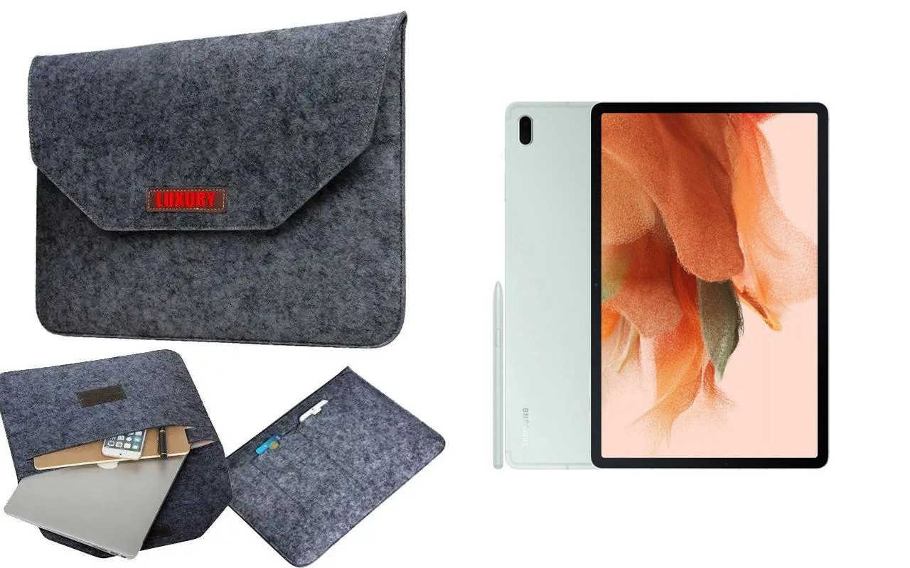 Чохол для планшета Samsung Galaxy Tab S7, Tab S7 FE з войлока, сирій, фото 1