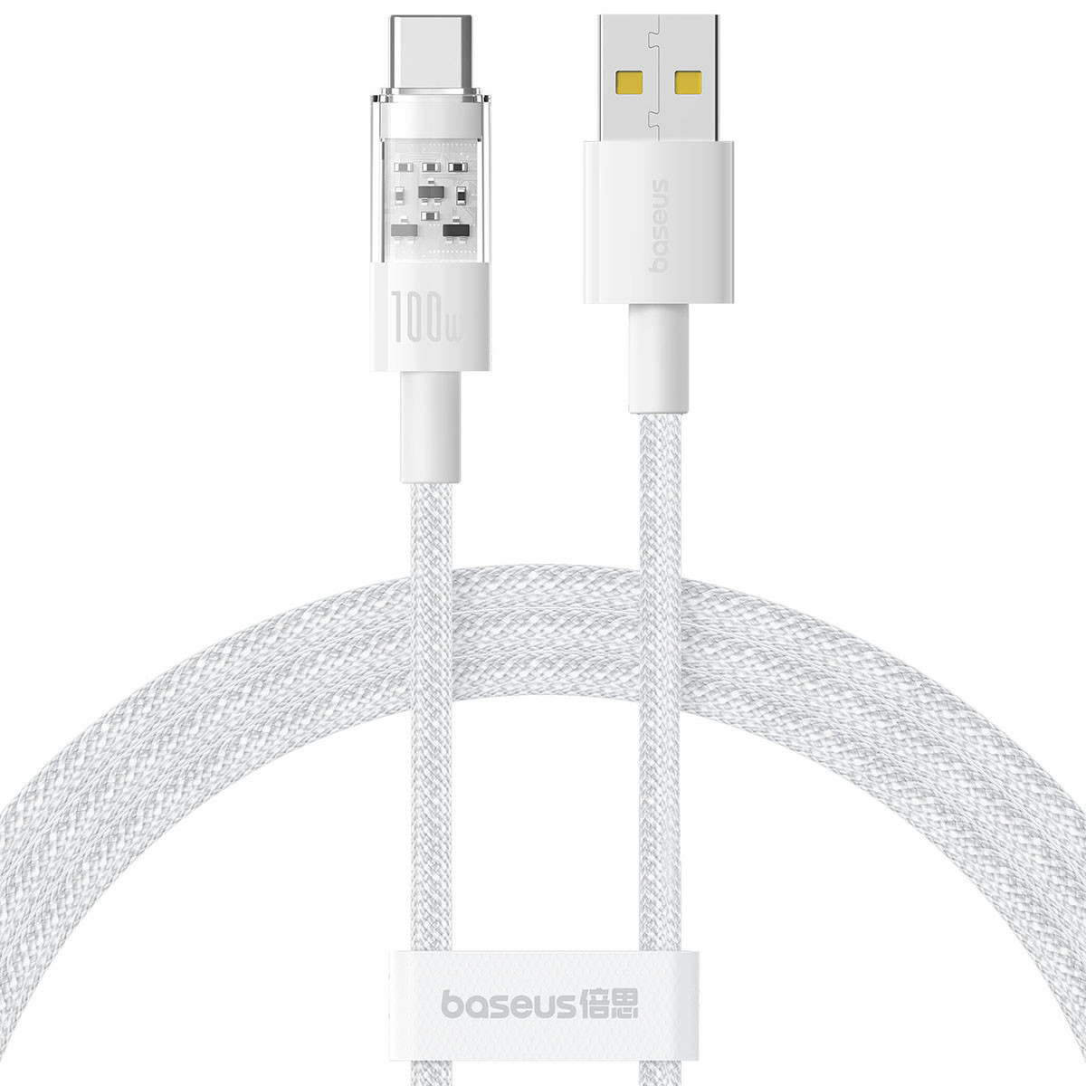 Кабель для зарядки телефона смартфона Baseus Gem Fast-Charging Data Cable Type-C 100W 2m Білий, фото 1