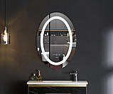 Дзеркало Mixxus PLAIN MV02-50x70 з Led Touch, Anti-fog, димером, регулятором яскравості, годинником (MI6010, фото 3