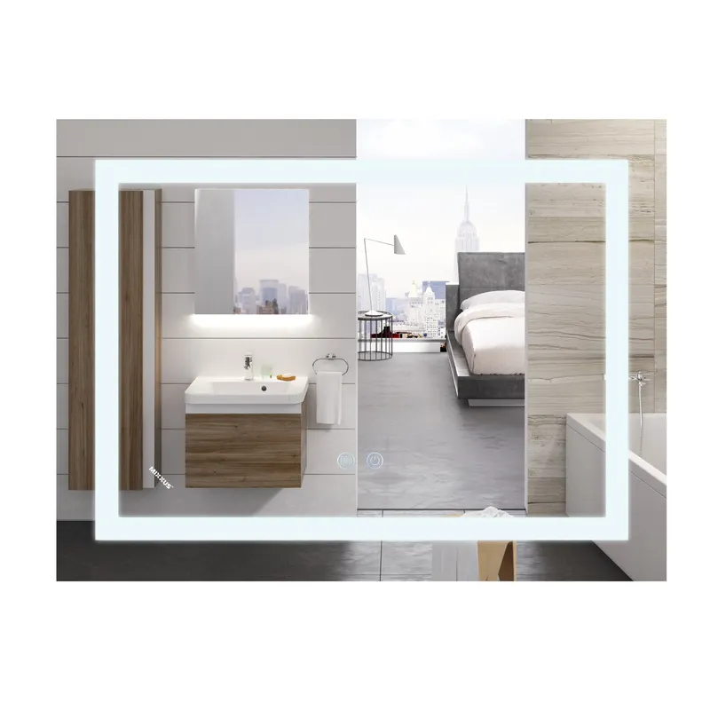 Дзеркало Mixxus WARM MR12-80x70-Reverse з Led Touch, Anti-fog, димером, регулятором яскравості (MI6936), фото 1