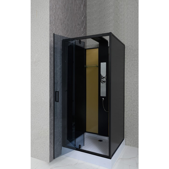Гідромасажний бокс Diamond Premium DP-510 90x90x220 скло графіт, мілкий піддон + гідромасажна панель