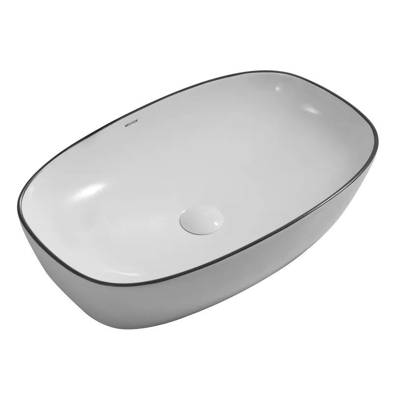 Раковина накладна Mixxus Premium DIVERSE-0109 EDGE BLACK 500х380х140mm (MP6549), фото 1