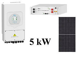 Гібридна сонячна електростанція 5 kW LiFePO4 для будинку