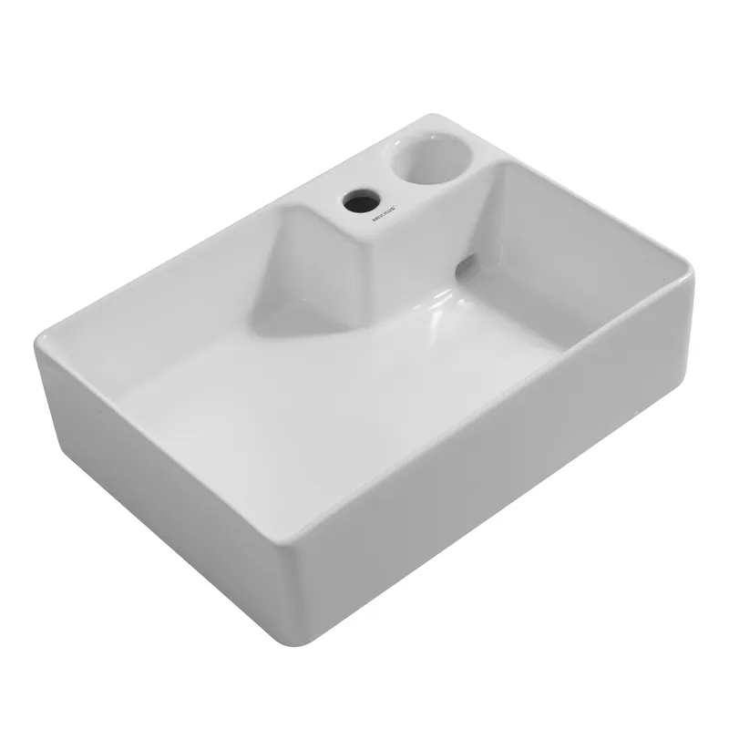 Раковина накладна Mixxus Premium STYLE-0201 520х375х140mm з донним клапаном і отвором під суміші, фото 1