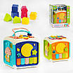 Дитячий музичний куб навчальний мультикуб іграшка бізікуб світло звук українські пісні казки цифри ксилофон, фото 10