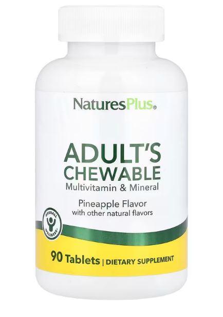 Жувальні мультивітаміни й мікроелементи для дорослих, ананас, Nature's Plus,  90 таблеток