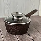 Набір каструль і сковорода з гранітним антипригарним покриттям Higher Kitchen HK-315 7 предметів Кава, фото 3