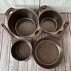 Набір каструль і сковорода з гранітним антипригарним покриттям Higher Kitchen HK-315 7 предметів Кава, фото 8