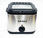 Електрична фритюрниця Rainberg RB-2219 з терморегулятором і кришкою для фрі 2.5 л 3200 Вт, фото 2