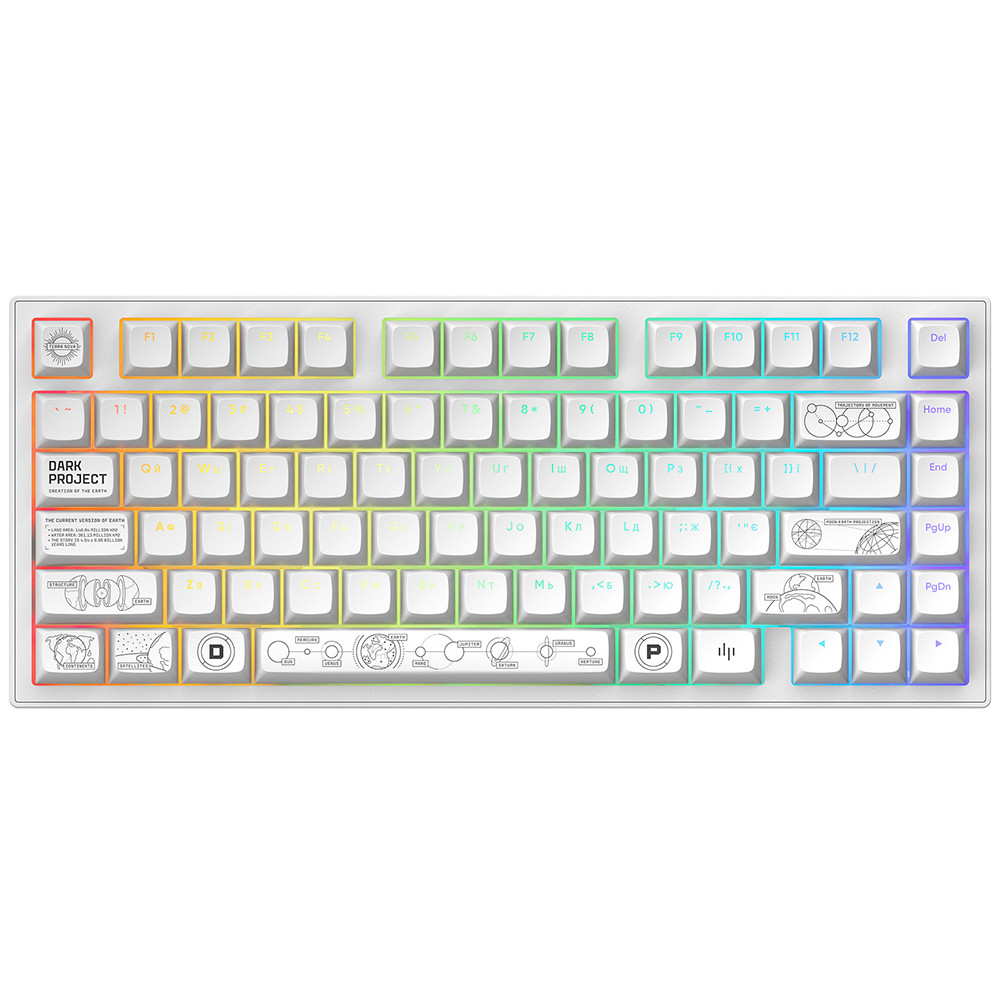 Ігрова клавіатура бездротова DARK PROJECT ALU81 Terra Nova ENG/UA (DPKB_NOVA_81_ANSI_WHITE_UA)