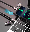 Кабель 4 в 1 , USB-A/Type-C to Type-C/Lightning 1 м Black, фото 6