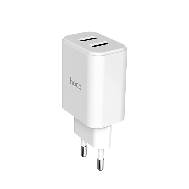 Адаптер сетевой Hoco Victoria C62A |2USB, 2.1А| white, фото 1