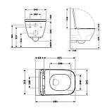 Унітаз підвісний Qtap Tern безобідковий із сидінням Soft-close QT1733052ERW, фото 3