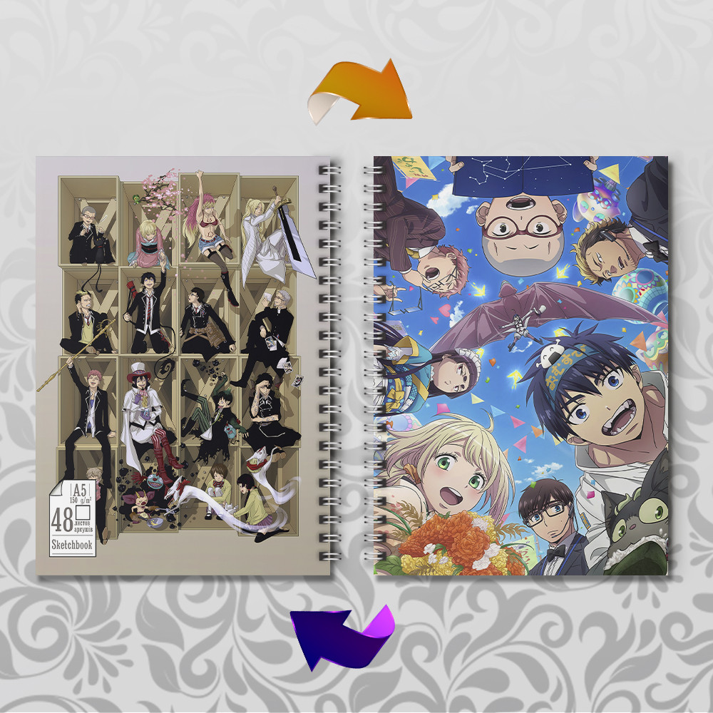 Скетчбук А5 48 л. 150 гр.м² Blue Exorcist / Блакитний Екзорцист
