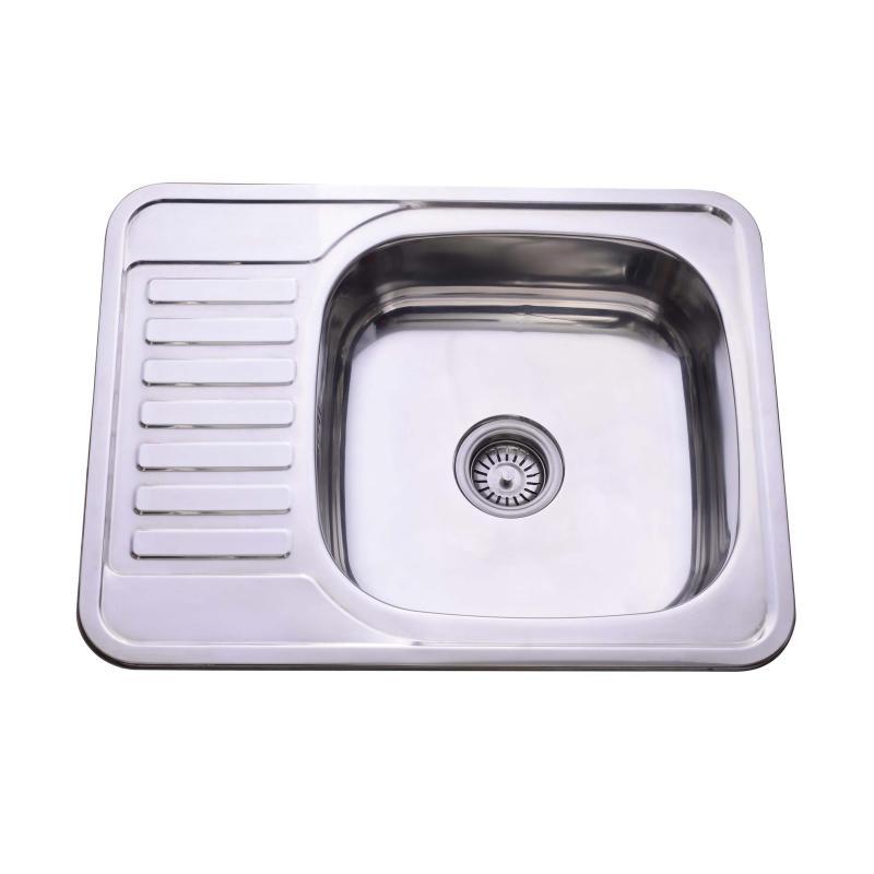 Кухонна мийка Lidz 6550 0,8 мм Micro Decor (LIDZ6350MDEC), фото 1