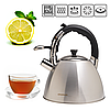 Чайник з нержавіючої сталі Ofenbach KM-100307 3.2л зі свистком і ручкою soft touch, фото 7