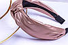 Обідок жіночій для волосся, обруч еко шкіра пудрового кольору, фото 2