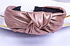 Обідок жіночій для волосся, обруч еко шкіра пудрового кольору, фото 4