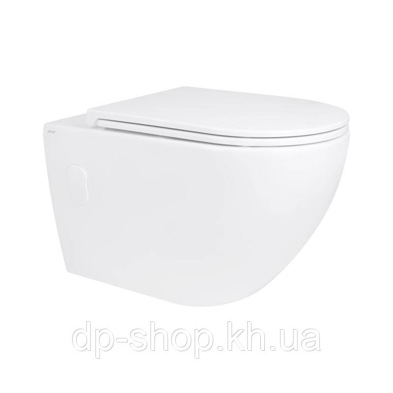 Унітаз підвісний Qtap Robin безобідковий із сидінням Soft-close QT13332141ERW, фото 1