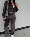 Костюм жіночий спортивний велюровий у кольорах 8413, фото 4