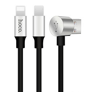 Кабель Hoco combo Lightning + Micro U18 black