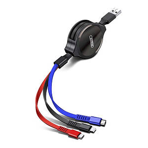 Кабель Combo Micro USB + Lightning + Type-C Joyroom s-m 365 black