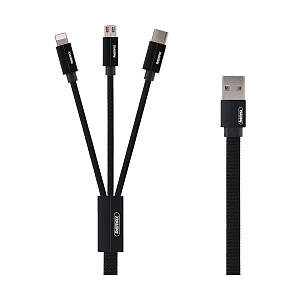 Кабель combo Micro USB + Lightning + Type-C Remax Kerolla RC-094th black