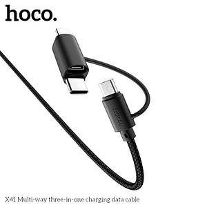 Кабель Hoco Combo Lightning / Micro USB / Type-C Multi-Way X41 |1m, 2.4A| black