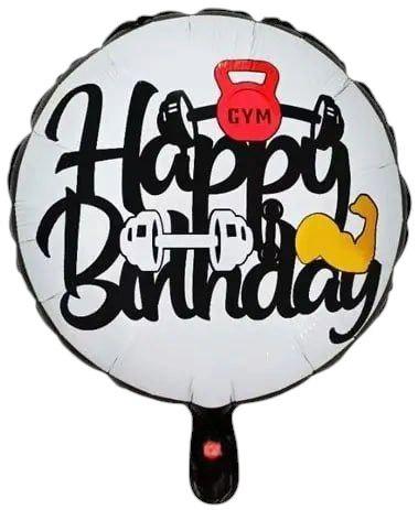 Фольгована кулька Коло "HAPPY BIRTHDAY" Гантелі, 18" (45 см), Китай