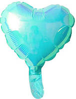 Кулька Серце 10" (25 см), хамелеон блакитна, Китай