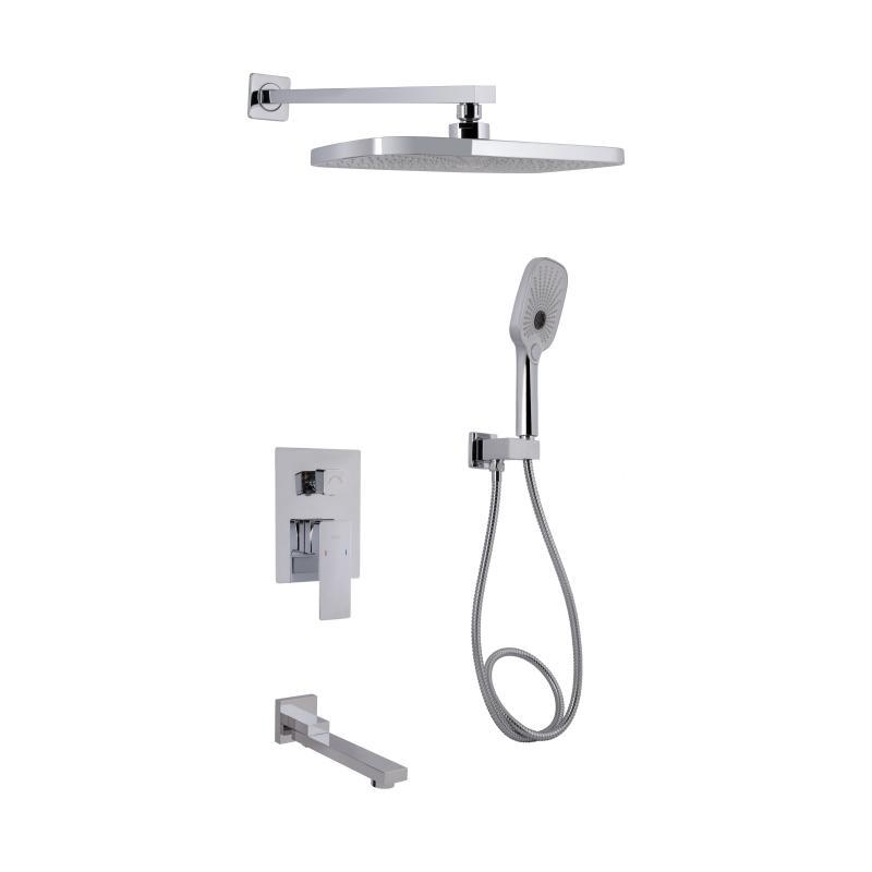 Душова система універсальна Qtap Gemini прихованого монтажу на три споживачі QTGEM114CRM45702 Chrome, фото 1