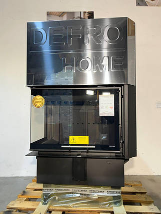 Кутова камінна топка сталева для повітряного опалення DEFRO Home INTRA SM BLG (чорний шамот) з гільйотиною, фото 1
