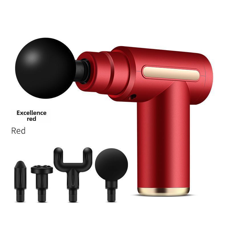 Портативний перкусійний масажер 6 швидкостей 4 насадки mini Massage Gun для тіла