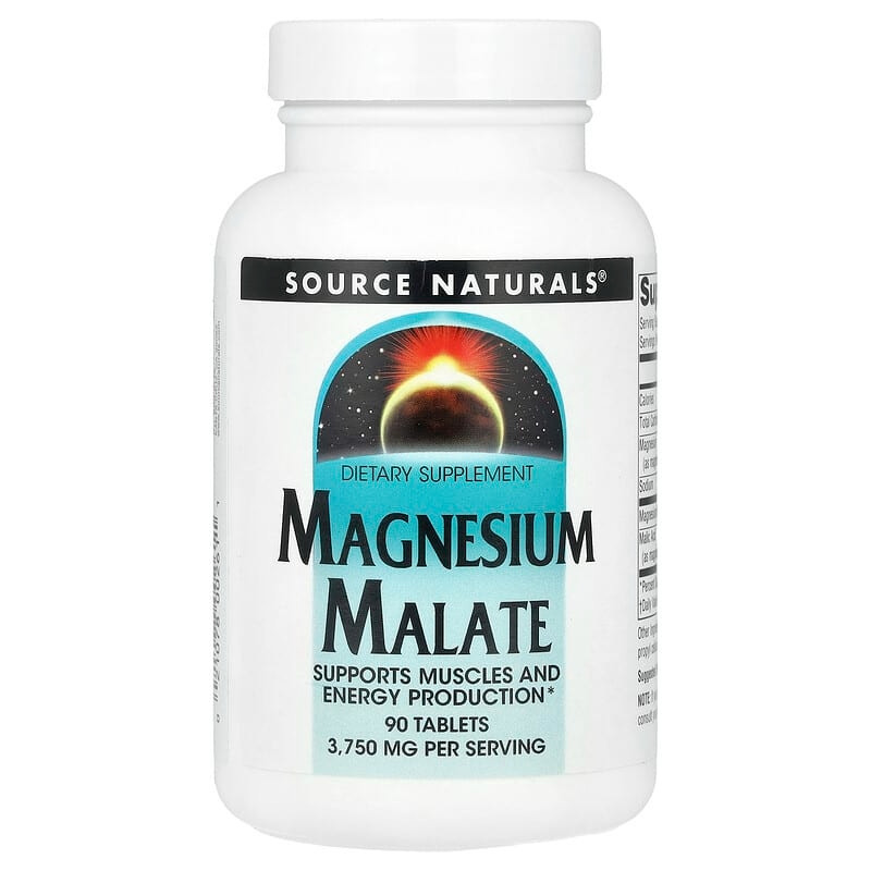 Магній малат Source Naturals Magnesium Malate для здоров'я серця та нервів 90 таблеток, фото 1