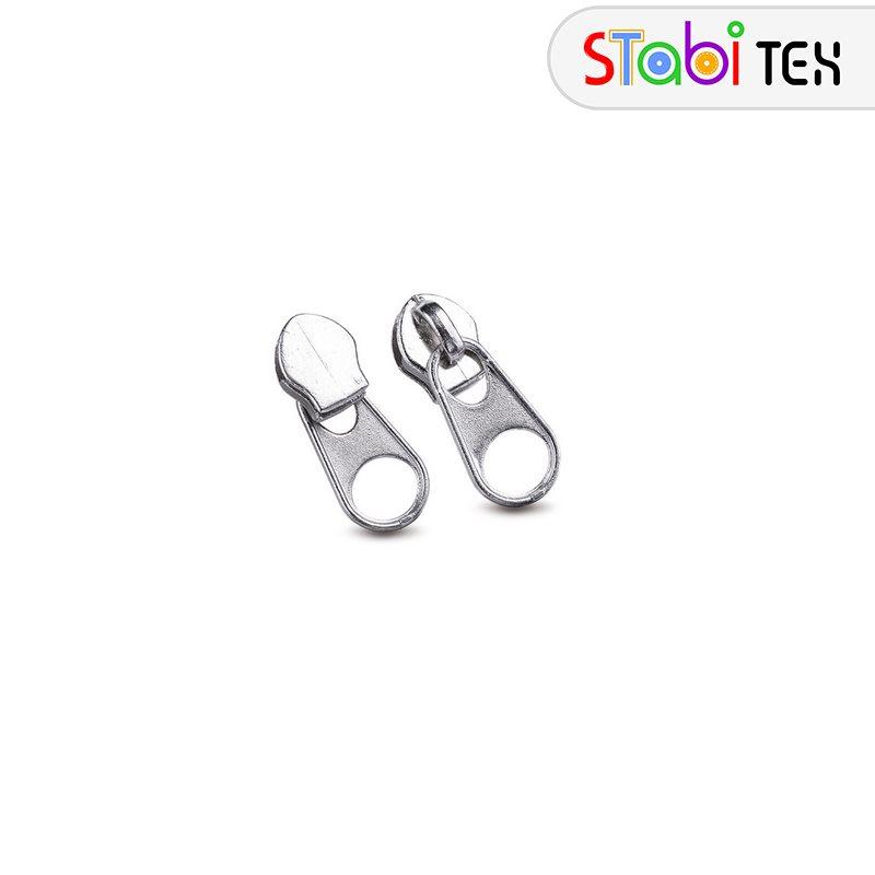 Бігунок для застібки-блискавки спіральної тип3 КОРОТКИЙ ХВОСТИК Нікель