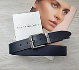 Чоловічий подарунковий набір Tommy годинник, шкіряний ремінь і гаманець black/silver, фото 11