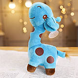 М'яка іграшка жираф, плюшева іграшка жираф синій 25 см, фото 5