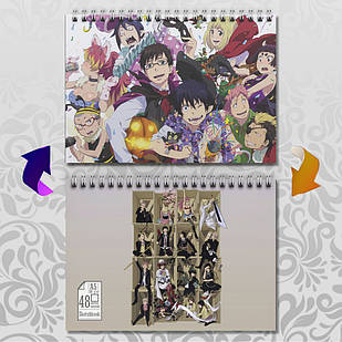 Скетчбук А5 48 л. 150 гр.м² Blue Exorcist / Блакитний Екзорцист 005