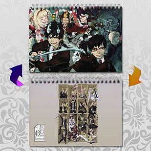 Скетчбук А5 48 л. 150 гр.м² Blue Exorcist / Блакитний Екзорцист 010